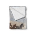 thumbnail image 2 of Landscape Soft Flannel Fleece Throw Blanket, Wild Mustang Horses Herd Running in a Valley Utah Outdoor Scenery Photography, Cozy Plush for Indoor and Outdoor Use, 70" x 90", Multicolor, by Ambesonne, 2 of 5