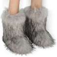 thumbnail image 2 of Women's Warm Faux Fur Boots Furry Short Snow Boots, Mid-Calf Flat Shoes for Outdoor Wear, 2 of 12