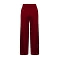 thumbnail image 6 of Womens Casual Wide Leg Pants Elastic High Waisted Button Down Straight Long Trousers Yoga Pants with Pockets, 6 of 6