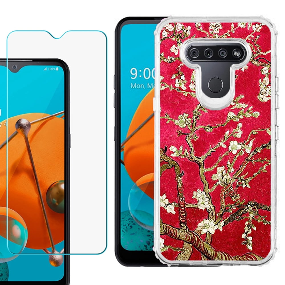 For LG K51 Phone Case, 3Layer Shockproof Case, with Tempered Glass