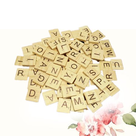 Pretyzoom 200Pcs English Alphabet Chips Wooden Letters Puzzle Khaki Color for Early Education
