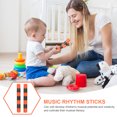 thumbnail image 3 of OULII 2Pcs Kids Instruments Rhythm Sticks Wood Yellow Striped for Music Education Indoor Playing, 3 of 8