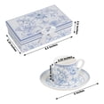 thumbnail image 3 of BalsaCircle 2 Blue Porcelain Espresso Cups and Saucers with Gift Box Party Accessories, 3 of 8