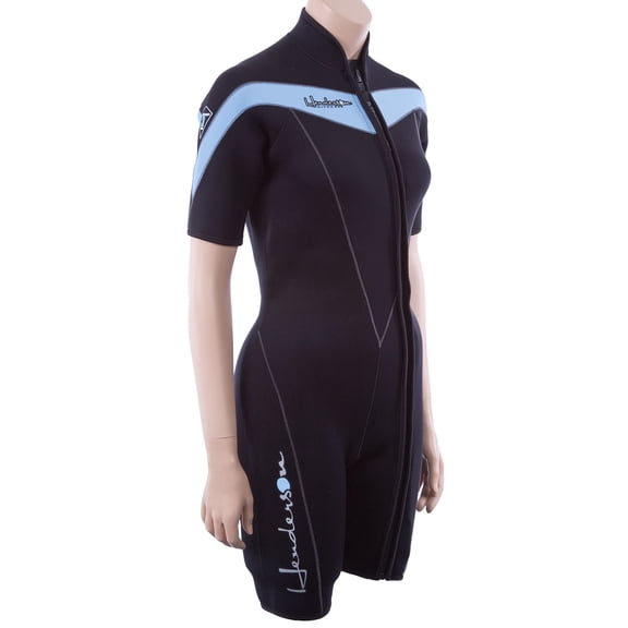 Henderson Thermoprene 3mm womens front zip wetsuit 24 Black/sky blue