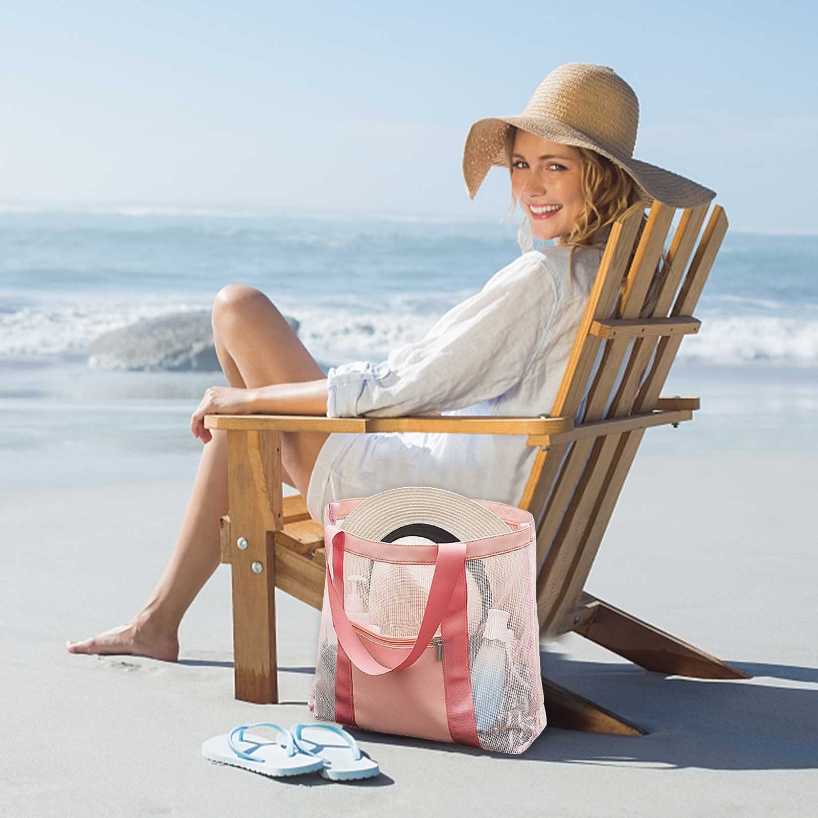 Sac De Plage TPZORJX 2 Pièce ,Pratique Sac Plage Jouet En Sac De Plage Mesh Sac De Plage TPZORJX 2 Pièce ,Pratique Sac Plage Jouet En Sac De Plage Mesh