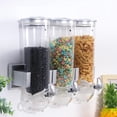 thumbnail image 3 of Dispensador de alimentos secos montado en la pared, dispensador de cereales triple de diseño contemporáneo para almacenar y dispensar alimentos fácilmente, contenedores confiables y duraderos,, 3 of 5