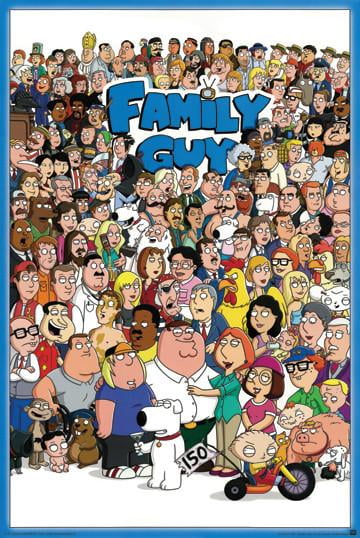 FAMILY GUY ~ CAST ALL I KNOW LEARNED FROM 24x36 CARTOON POSTER NEW/ROLLED! 