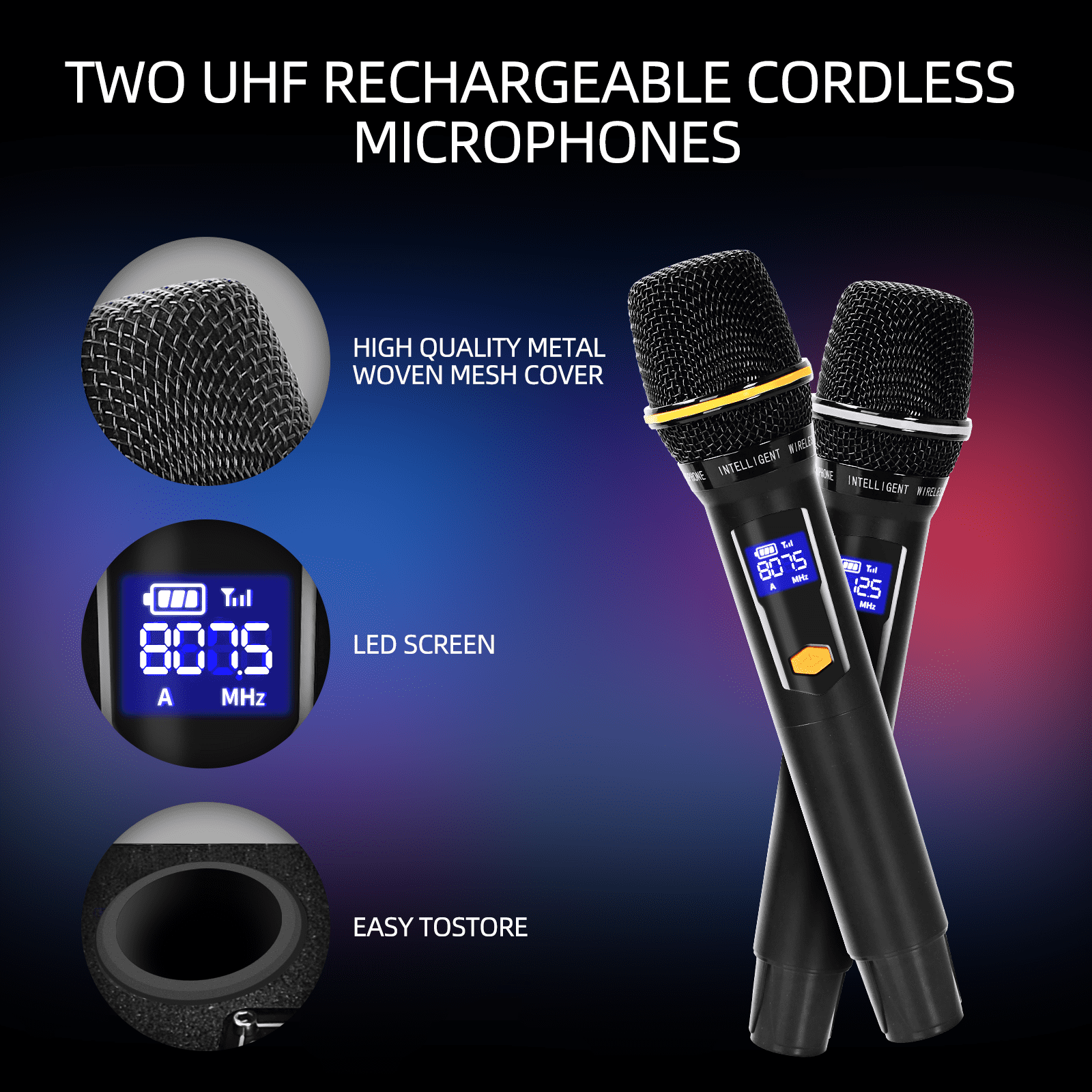 2025 Upgraded Karaoke Machine with Lyrics Display Screen for Adults, All in One with 15 Inches Tablet, Bluetooth Speaker with 2 Wireless Mics, DJ Lights, Portable Karaoke System for Party