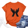 thumbnail image 4 of Fiudx Ofertas Relámpago Camiseta de Manga Corta con Cuello Redondo y Estampado Superior para Mujer Camiseta/Camisa de Cuello Redondo de Manga Corta, 4 of 4