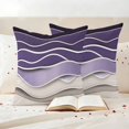 thumbnail image 3 of Purple Wave Outdoor Waterproof Pillow Covers, Coastal Ombre Ocean Grey Stripes Beach Sand Decorative Square Throw Pillowcase Sofa Cushion Sham for Patio/Couch/Chair, 24"x24" 2 Pack, 3 of 8