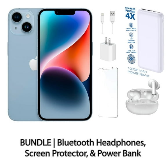 Apple iPhone 14 ブルー 128GB Restored Apple iPhone 14 128GB Blue Fully Unlocked Bundle with