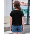 thumbnail image 3 of Arshiner Girls Shirt Girls Solid Roll Short Sleeve Summer Crop Tee Casual Round Neck Summer Loose Fit T Shirt Tee, 3 of 6
