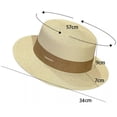 thumbnail image 2 of Woven Straw Boater Hat, Wide Brim Sun Panama for Women Men, SPF 50+ UPF Sun Hat for Beach, Vacation, Summer and Outdoor Activities-White, 2 of 3