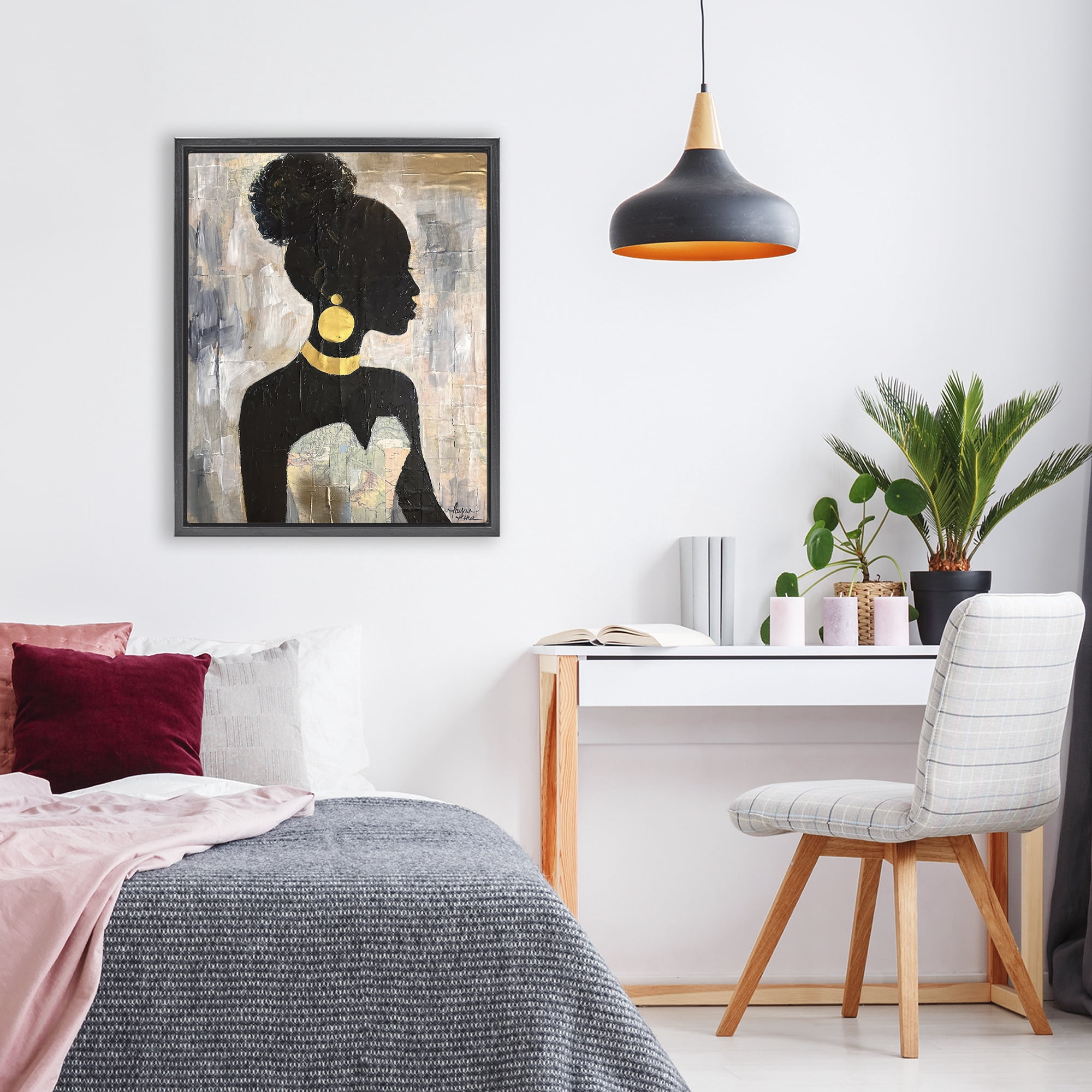 Stupell Industries Elegant Fashion Silhouette Black Framed Floater Canvas Wall Art, design by Lauren Luna