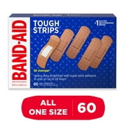 Band-Aid Brand Tough Strips Adhesive Bandage, All One Size, 60 Ct
