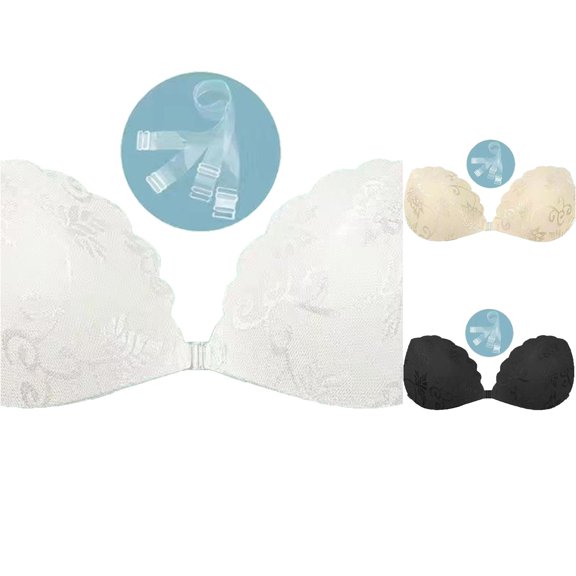 Women's Bra Push Up Strapless Backless Bra Reusable Silicone Bras For Backless Dresses Swimsuits And Evening Gowns