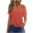 thumbnail image 2 of Yaoyar Women's Solid Color Double Strap Short-Sleeved T-shirt Loose Vest Top, 2 of 5