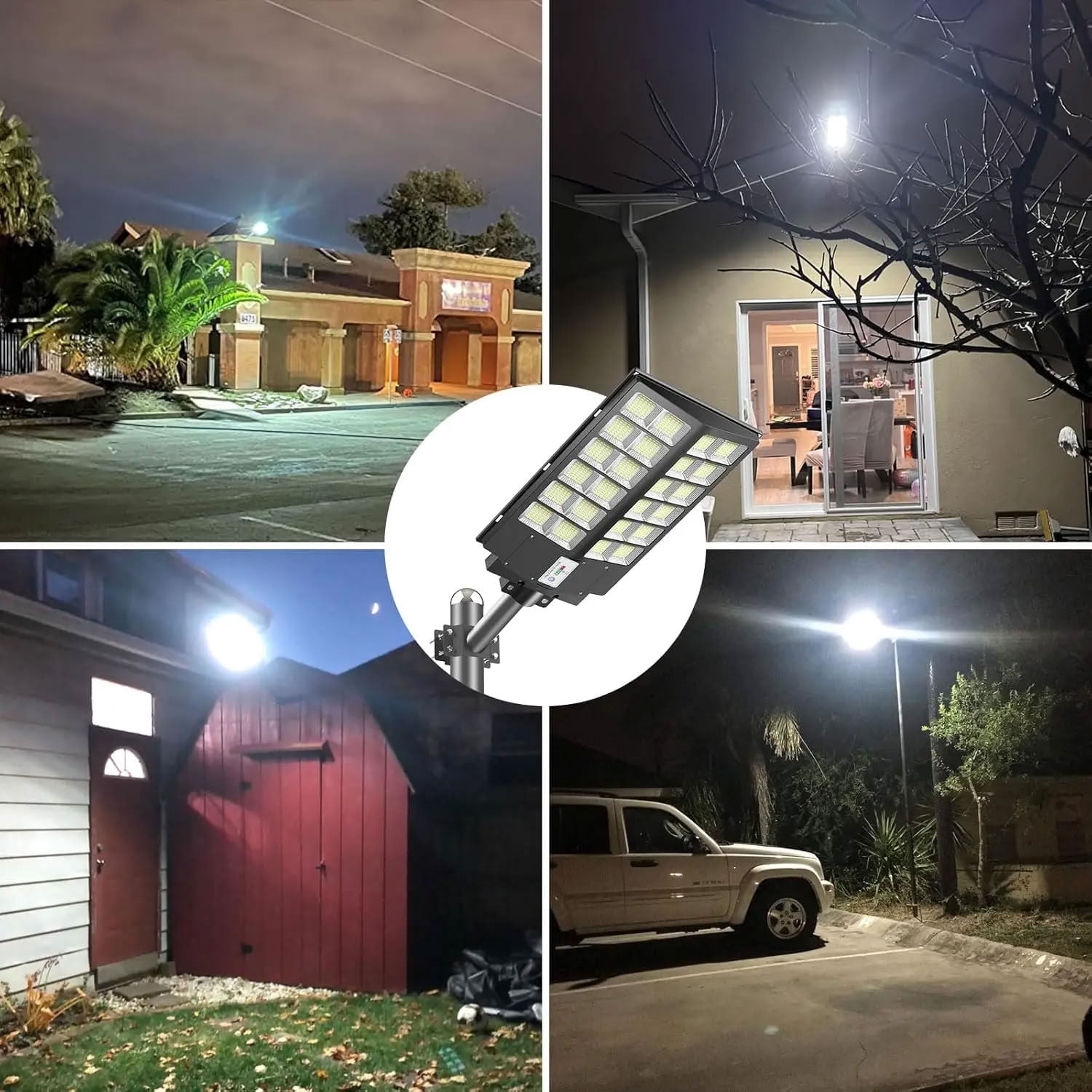Hoodink Solar Street Light Outdoor, Motion Sensor LED Light, IP65 Waterproof, Dusk to Dawn with Remote Control