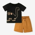 thumbnail image 4 of Toddler Boys Short Sleeve Dinosaur Prints T Shirt Tops Shorts Child Kids 2PC Set Outfits Clothes, 4 of 8