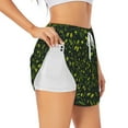 thumbnail image 2 of Disketp Green Branch Olive Print Women's Shorts Workout Shorts for Athletic Gym Running Shorts with Phone Pockets Large, 2 of 8