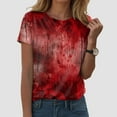 thumbnail image 2 of YDFCWXW Women's Graphic T-Shirts Stain Hand Shirt Shirts Halloween Movie Tees Red, XL, 2 of 5