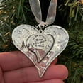 thumbnail image 3 of Silver Color Metal Love Heart Charms with Letters Engraved Tag Pendant Christmas Tree Hanging Ornaments Home Holiday Party Decoration New Year Gift for Mother Friends Sister, 3 of 8