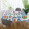 thumbnail image 3 of Yayeee Tablecloths 60" x 108" Rectangle Wrinkle Resistant Party Table Cover, Blue Retro Pattern, 3 of 8