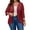 Wine, variant on Cuteduck Women's Plus Size Cardigan 3/4 Sleeve Casual Open Front Light Cardigan 1X-4X