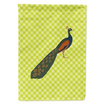 Caroline's Treasures BB7751CHF Indian Peacock Peafowl Green Flag Canvas House Size , Large, multicolor