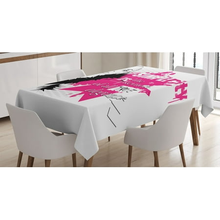 

Fashion House Decor Tablecloth Lady Face with Makeup Simplicity for Elegance Inspirational Vogue Theme Rectangular Table Cover for Dining Room Kitchen 60 X 90 Inches Black Pink by Ambesonne