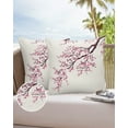thumbnail image 6 of Pack of 2 Outdoor Pillow Covers, Pink Cherry Blossoms Tree Branch Waterproof Square Throw Pillowcase Cushion Decorative Pillow Covers for Couch Patio Tent, 18x18 in, 6 of 6