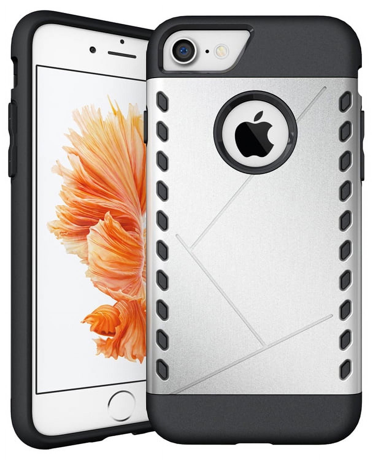 Nakedcellphone Étui de Téléphone pour iPhone 8 / iPhone 7, Étui Robuste et Résistante aux Chocs - Argent Mat