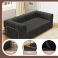 thumbnail image 3 of Convertible Sofa Couch Sleeper Sofa Bed w/Corduroy Fabric, 78.5'' Foldable Upholstered Compressed Floor Couch for Living Room, Apartment No Assembly Required (Black), 3 of 7