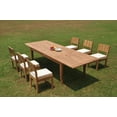 thumbnail image 4 of Grade-A Teak Dining Set: 6 Seater 7 Pc: 122" Atnas Double Extension Rectangle Table And 6 Veranda Armless Chairs Outdoor WholesaleTeak #WMVR13, 4 of 4