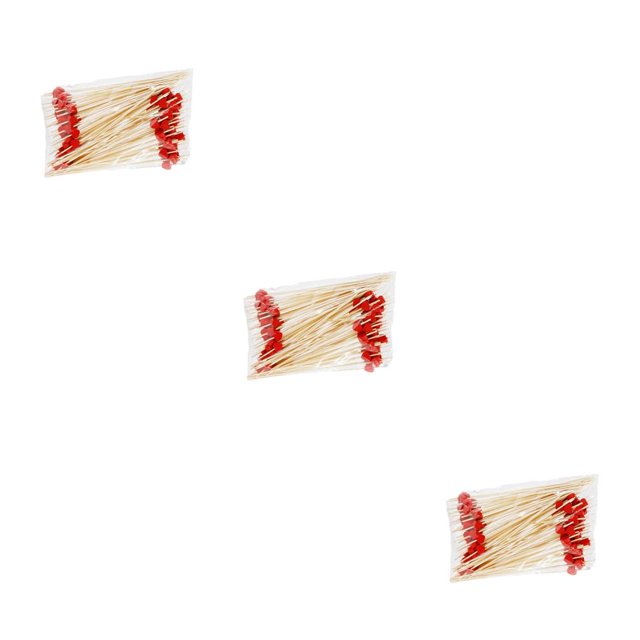 Wosthever 100 Uds. Brochetas desechables de bambú para aperitivos, cócteles, postres, ensaladas, palillos de dientes, Buffet, sándwich, Type4 NO4