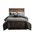 thumbnail image 2 of Home Essence Powell 7 Piece Faux Suede Comforter Set, King, Grey, 2 of 5