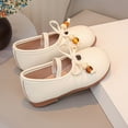 thumbnail image 6 of Viluyesy Girls' Spring Summer Flat Leather Shoes - Soft Sole Bowknot Casual Dress School Party Mary Jane Pumps Beige Size 11.5, 6 of 7