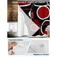 thumbnail image 3 of No Hook Shower Curtain with Snap in Liner,Burgundy Red Color Block Waterproof Bath Curtain Double Layers with See Through Top Window,Abstract Geometric Black Stripe Hotel Shower Curtains 72x72in, 3 of 9