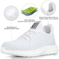 thumbnail image 3 of Zapatillas Feethit para mujer, tenis y correr, zapatillas ligeras e informales para viajes, gimnasio, trabajo, camarera, enfermera, color blanco claro, 9, 3 of 7