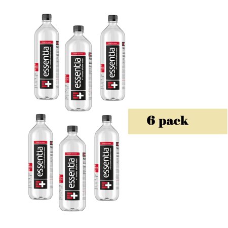 6 pack,Essentia Bottled Water, 1 Liter Bottle, Ionized Alkaline Water 34 fl oz