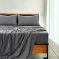 thumbnail image 3 of Lux Decor Collection King Size Sheet Set - 4 Pc King Bed Sheets Set - High GSM Brushed Microfiber Sheets - Up to 16 Inches Deep Pocket Bedding Sheets & Pillowcases, Dark Gray, 3 of 8