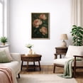 thumbnail image 3 of Framed Canvas Print Peony Floral Wall Art Dark Botanical Decorative for Living Room Bedroom - 16"x24" NATURAL, 3 of 8
