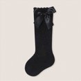 thumbnail image 2 of Toddler Baby Girl Ruffle Socks Frilly Turn-Cuff Crew Socks Solid Color with Cute Bow Soft Breathable Casual Dress Socks 0-12 Months 1T 2T 3T 4T 5T Kids, 2 of 8