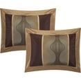 thumbnail image 4 of Nanshing Kath 7 Piece Luxury Contemporary Comforter Set, Brown, Queen, 4 of 6
