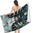 thumbnail image 2 of PHYHOO  Beach Towels Winter Christmas Snowman Microfiber Beach Towels for Travel Microfiber Absorbent Quick Dry Winter Holiday Thin Sand Free Towels Adult for Bathroom Swim 30x60in, 2 of 8