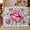 Heart Lips, variant on Playful Pink Lips Hearts Pop Art, Cozy Friendship Quote Scene, Warm Flannel Blanket for Living Room and Reading Nook, Art Lovers Friendship Gift, Artistic Home Decor