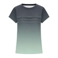 thumbnail image 5 of Zpanxa Girls T Shirts Ombre Print Crew Neck Short Sleeve Summer Casual Tee, 5 of 5
