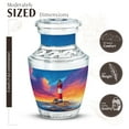 thumbnail image 2 of JAGASY Lighthouse Urn for Parents - Ocean Sunset Pink Yellow Clouds Decorative Small Urns - Blue Keepsake Urn for Ashes Adult Male - Miniature Urns for Mom & Dad - (3 Inch), 2 of 7