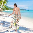 thumbnail image 7 of FORMRS Womens Long Sarong Beach Wrap Semi-Sheer Bikini Skirt Bathing Swimsuit Cover Up, Beige Cartoon Animals, 7 of 7