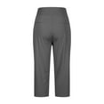 thumbnail image 4 of Yubnlvae Women's High-Waist Crop Work Pants for Summer Casual & Yoga Fashionable Elastic Waist Slacks with Side Slits for Women (Grey | L), 4 of 6